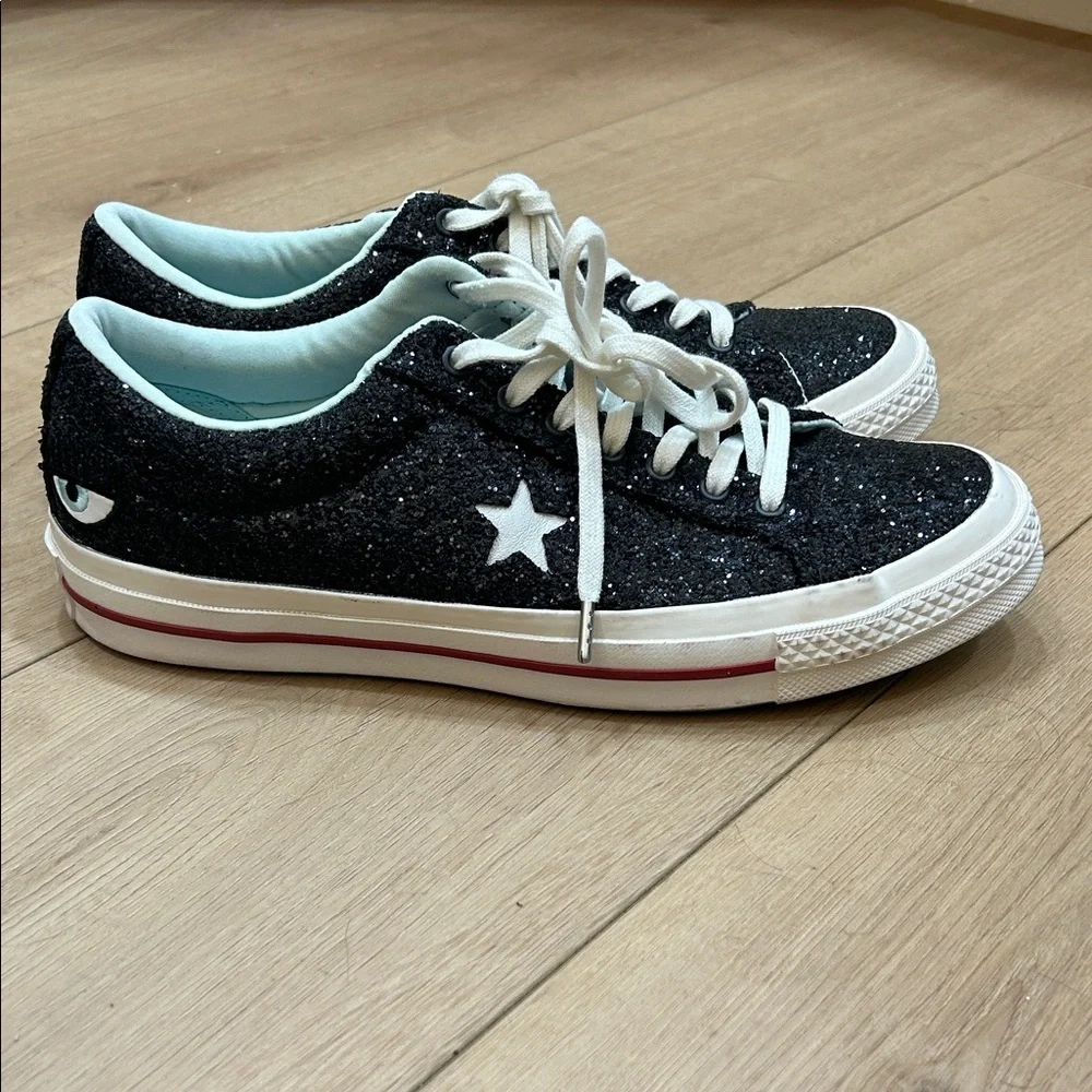 Converse X Chiara Ferragni One Star Ox Low Black Glitter Women's Size 10
